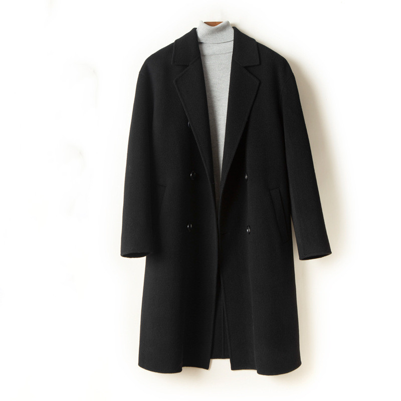 Men's Suit Collar Double Sided Wool Coat