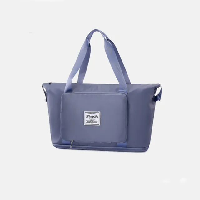 Foldable Storage Travel Bag Waterproof Large Capacity Gym Fitness Bag Weekender Overnight For Women Blue - Shop at LoveMi