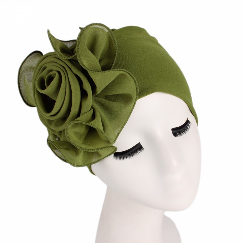 Title 14, Side big flower elastic bandana hat