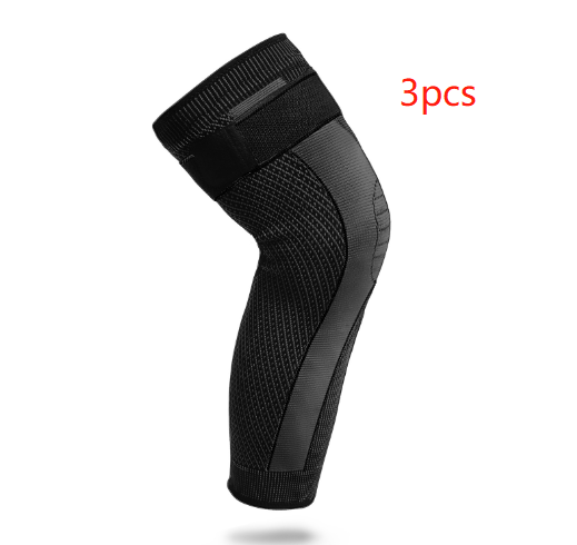 Knitted Nylon Extended Warm Knee Pads for Basketball and Football – Black, XL, 2PCS