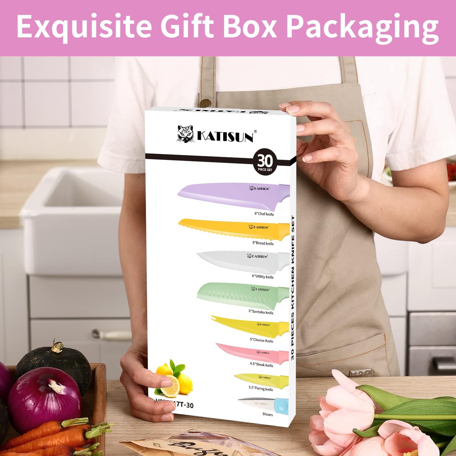 30 Piece  Knife Set With Kitchen Cutting Board 7