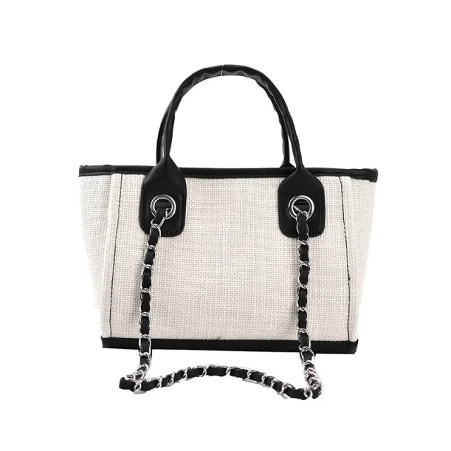 Bucket Bag Women Large Capacity Single Shoulder Diagonal Chain Tote Bag White - Shop at LoveMi