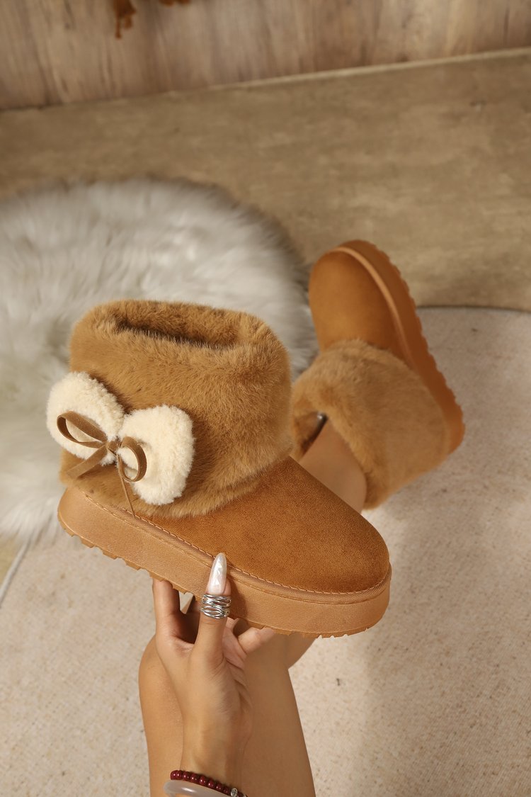Faux Suede Ankle Snow Boots, picture 3 of 4