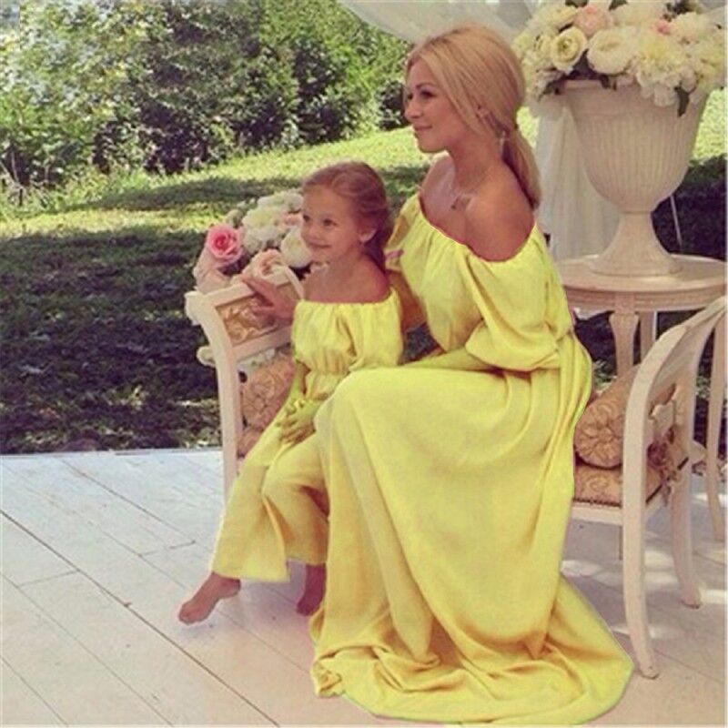 Parent-Child Equipment Off-shoulder Strapless Waist Mop Dress Parent-child Dress
