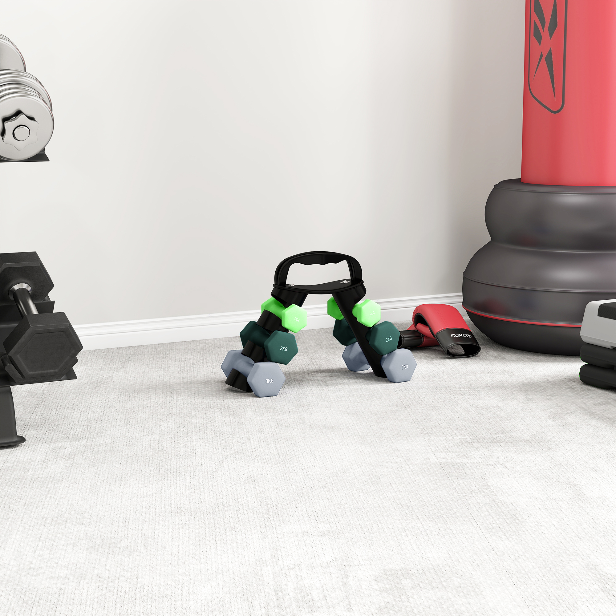 Dumbbell Set With Storage Rack 2 X 1kg, 2 X 2kg, 2 X 3kg — image 3