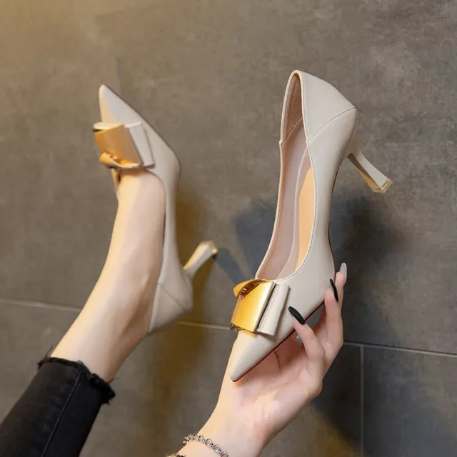 Women's PU Solid High Heel Boots Apricot - Shop at LoveMi