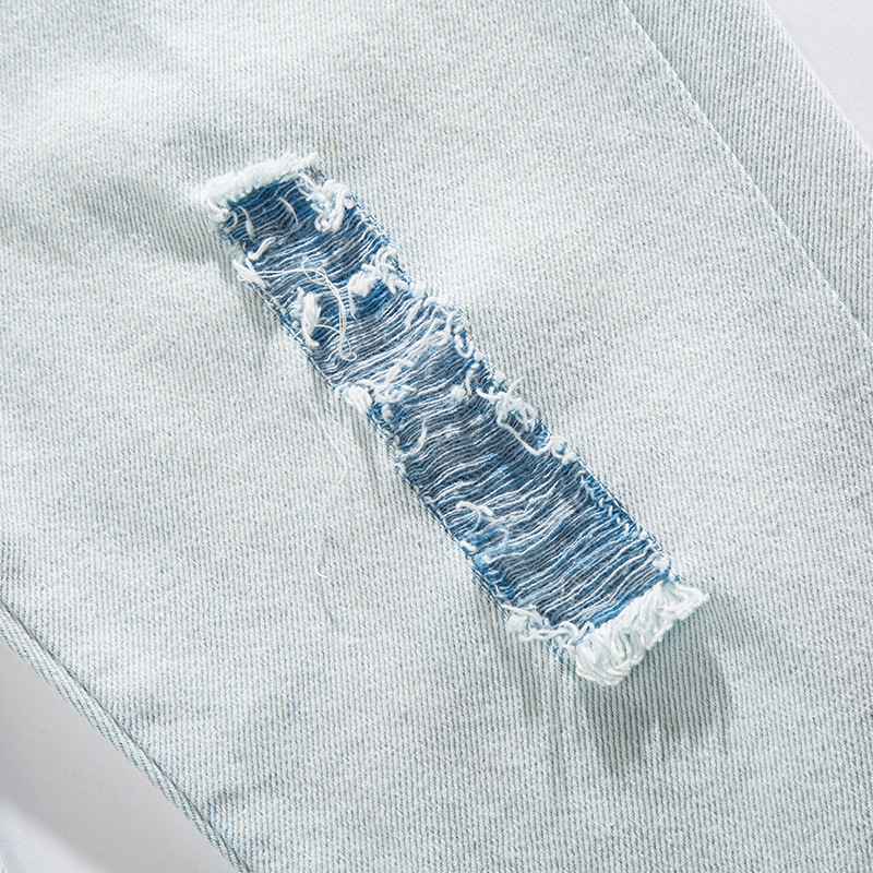 Men's Jeans Loose-fitting Unisex Wind Hole Straight Casual