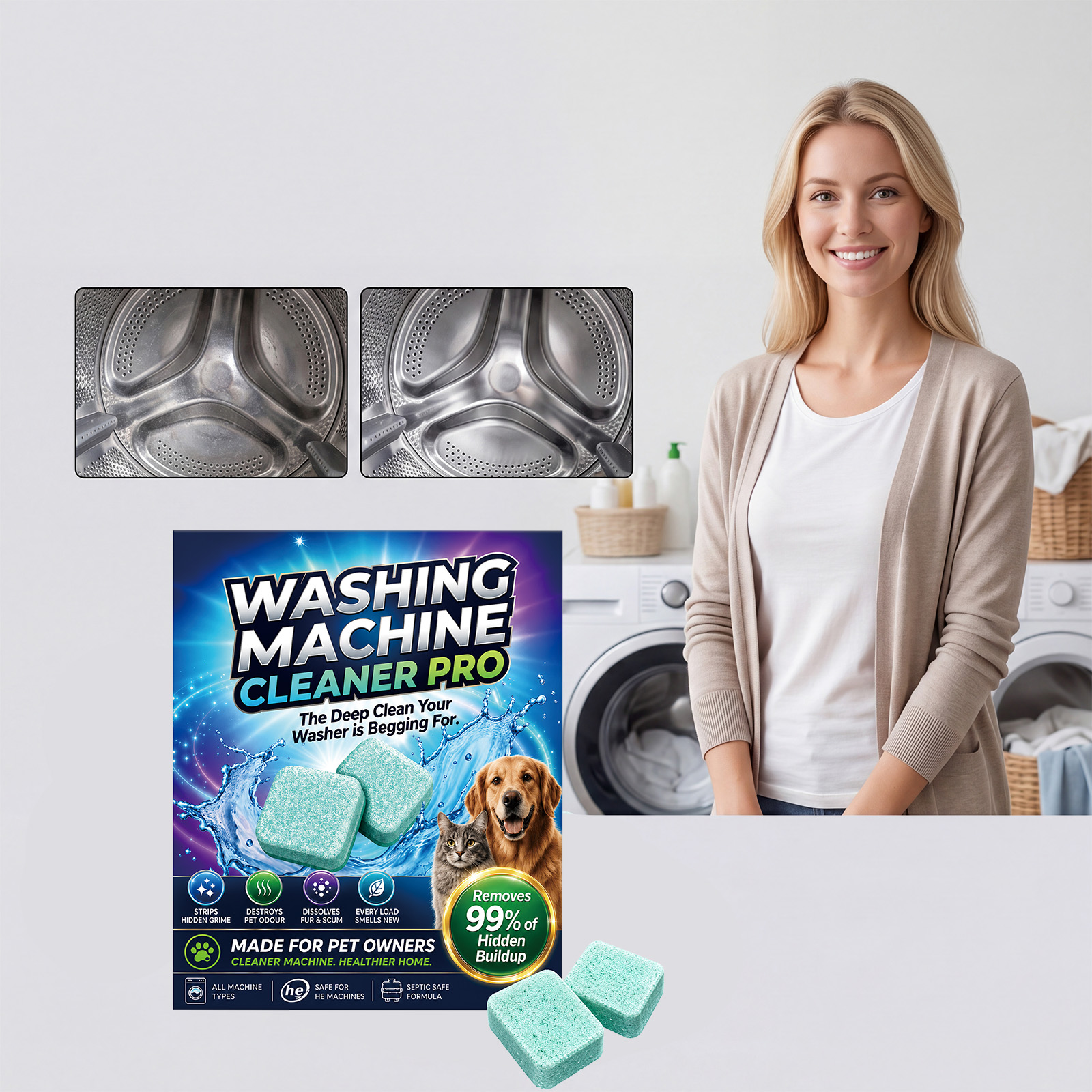 Washing Machine Cleaning Tablets 12 Pieces Per Box