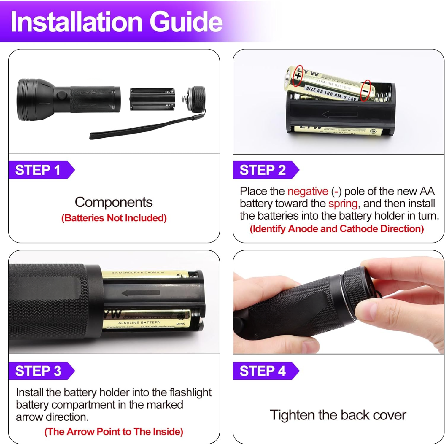 UV Flashlight Black Light, 51 LED Blacklight Pet Urine Detector For Dog Cat thumbnail 3