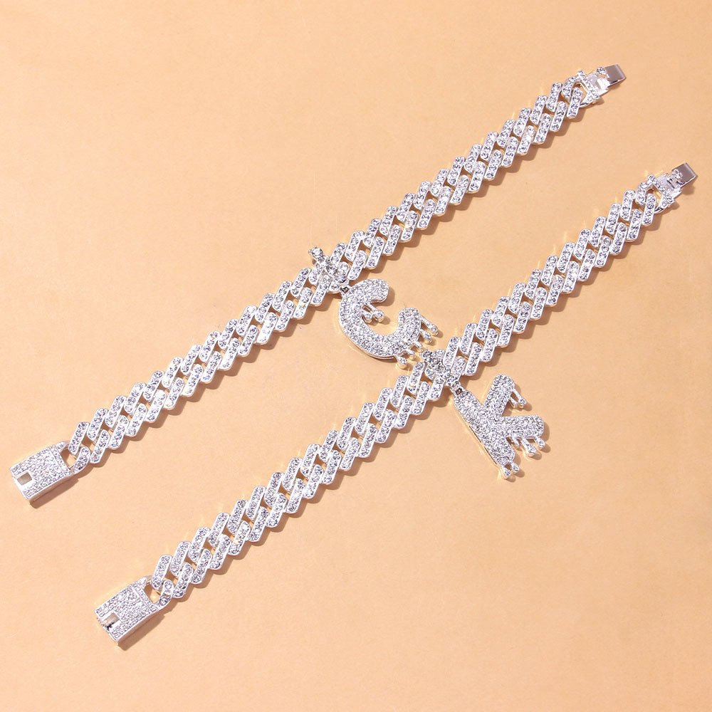 Water Drop Letter Anklet Personality Wild Square Cuba