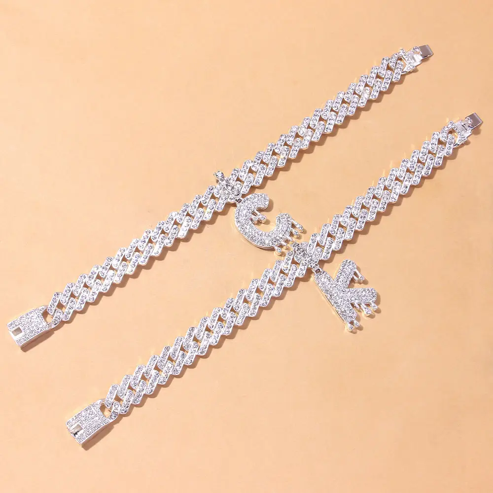 Water Drop Letter Anklet Personality Wild Square Cuba