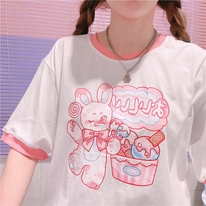 Title 1, Summer New Mini Soft Girl Cartoon Rabbit Print...