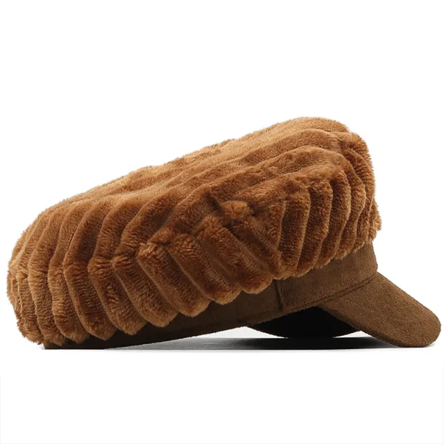 Women's Retro Plush Fashion Trend Simple Hat Brown - Shop at LoveMi