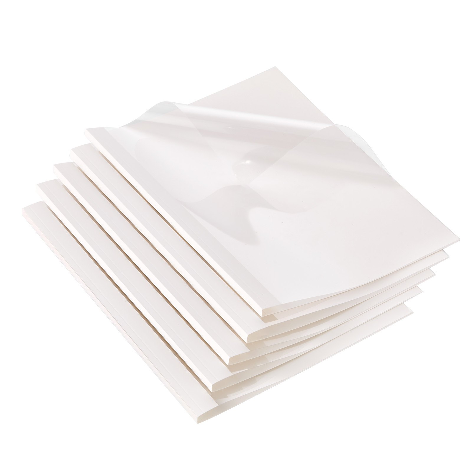 VEVOR Thermal Binding Covers, 10 Pack Thermal Presentation Covers  Spine Holds 2-240 Sheets, PVC Transparent Front Cover And White Back Cover, Letter Size
