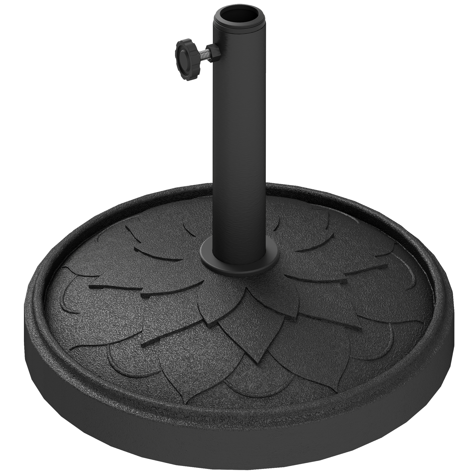 Round Patio Umbrella Base, 26 Lbs Resin Umbrella Stand Base, Heavy Duty Patio Umbrella Holder For 1.31.51.9 Umbrella Poles For Outdoor, Lawn, Pools... Black - Shop at LoveMi