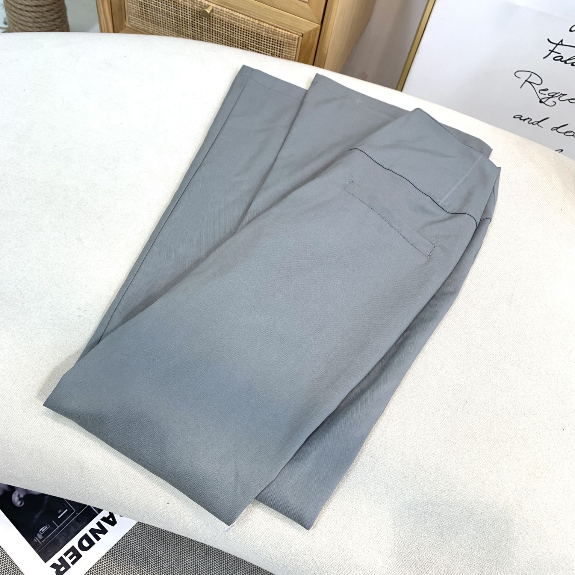 Fashionable And Simple Lace-up Flared Casual Trousers