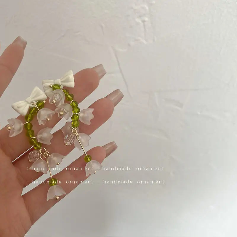 Bell Orchid Tassel Silver Needle Earrings
