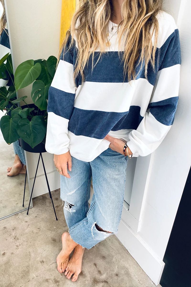 Corduroy Panel Loose Top