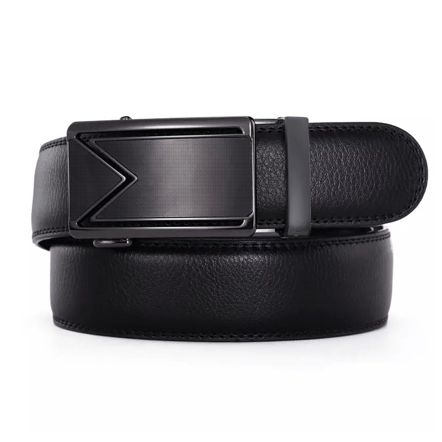 Slide Buckle Ratchet Belt - Genuine Leather - USA. We ship only inside the US, USPS First Class Package, 2 Day Handling, 2-5 Day Shipping. Microfiber PU Leather Ratchet Belt Belts For Men Adjustable Size with Automatic Slide Buckle No Holes by SHAVIT. Rat