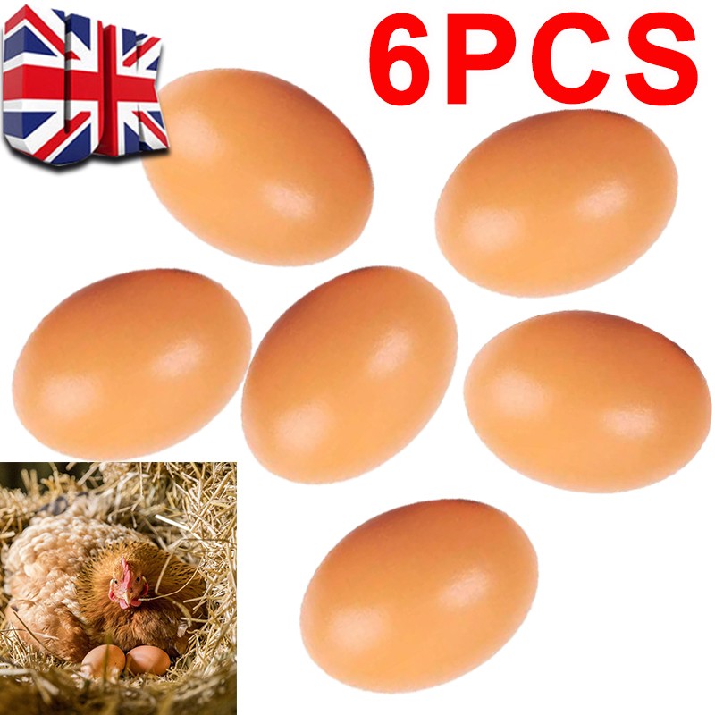 6PCS Fake Wooden Chicken Eggs Help Hen Lay Eggs Agricultural Tool For Chicken UK