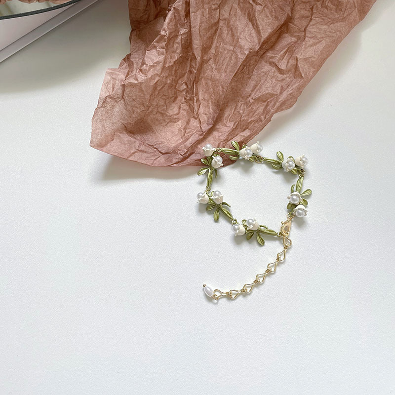 Mori White Lily Of The Valley Plant Necklace Clavicle Chain
