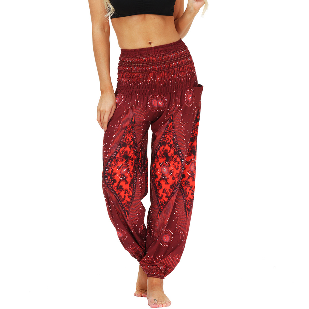 Title 7, Womens Digital Print Casual Lantern Wide Leg P...