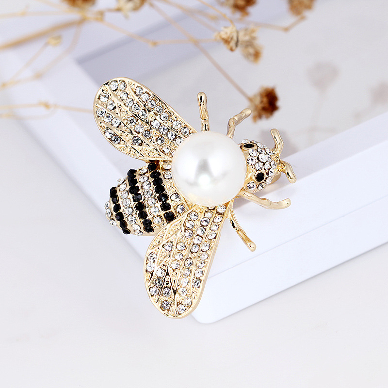 Title 2, Three-dimensional Alloy Pearl Full Diamond Bee ...