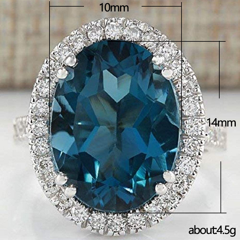 Women's Peacock Blue Zircon Ring
