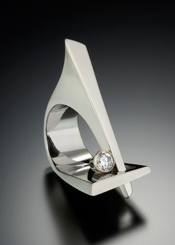 Women's Super Curve Geometric Electroplating Ring