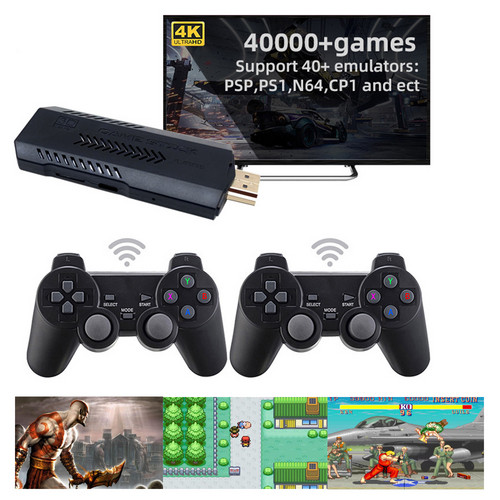 45000- 4K Pre-Loaded Retro Game Stick Console 2X Wireless Controller Video