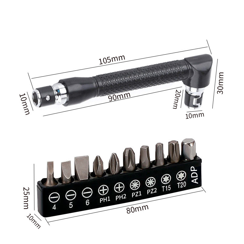 L-shaped Right-angle Wrench Manual Screwdriver With Bit