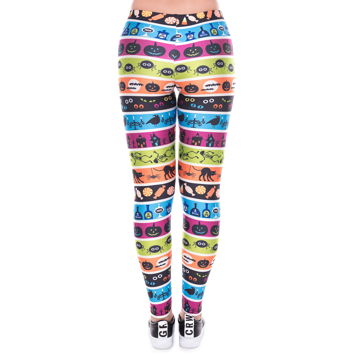 European And American Print Pencil Pants Female Personality Creative Pumpkin