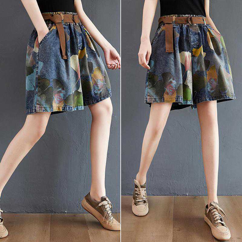Skinny And Age-reducing All-match Five-point Wide-leg Pants
