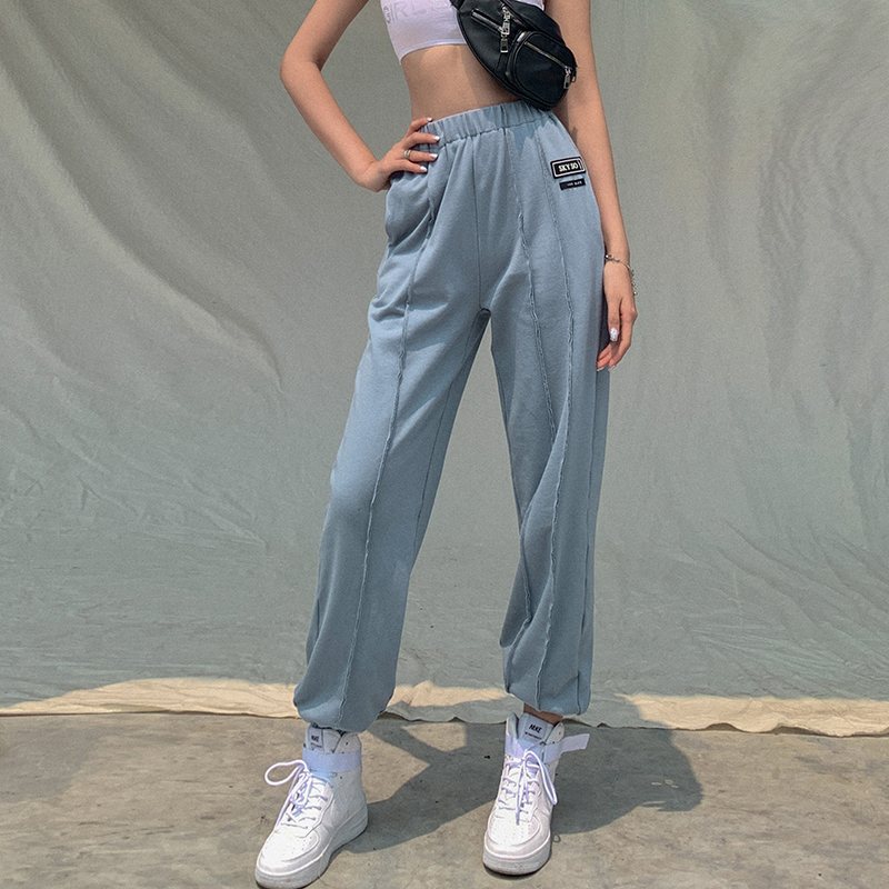 Title 8, Street retro high waist beam pants