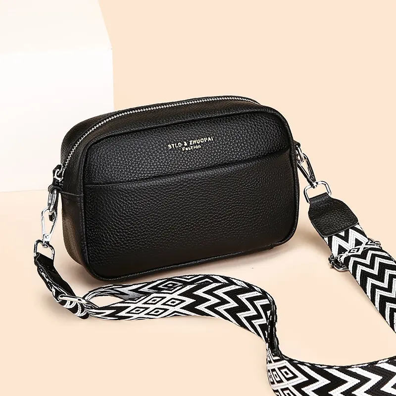 Fashion Simple Shoulder Messenger Bag Top Layer Cowhide Small