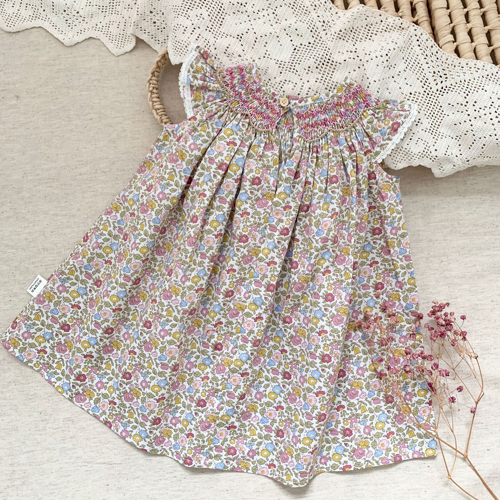 Title 6, Girls Printed Flounced Sleeve Dress, a comfort...