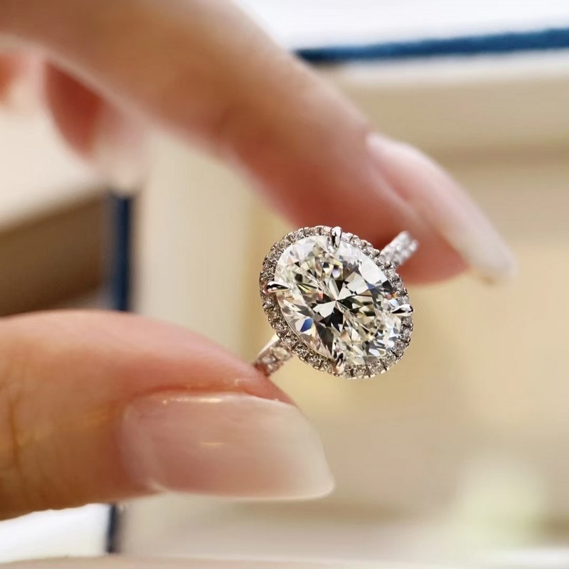 Elegant 1 Carat Six Prong Wedding Ring Light Luxury Adjustable Couple Ring For Women thumbnail 7