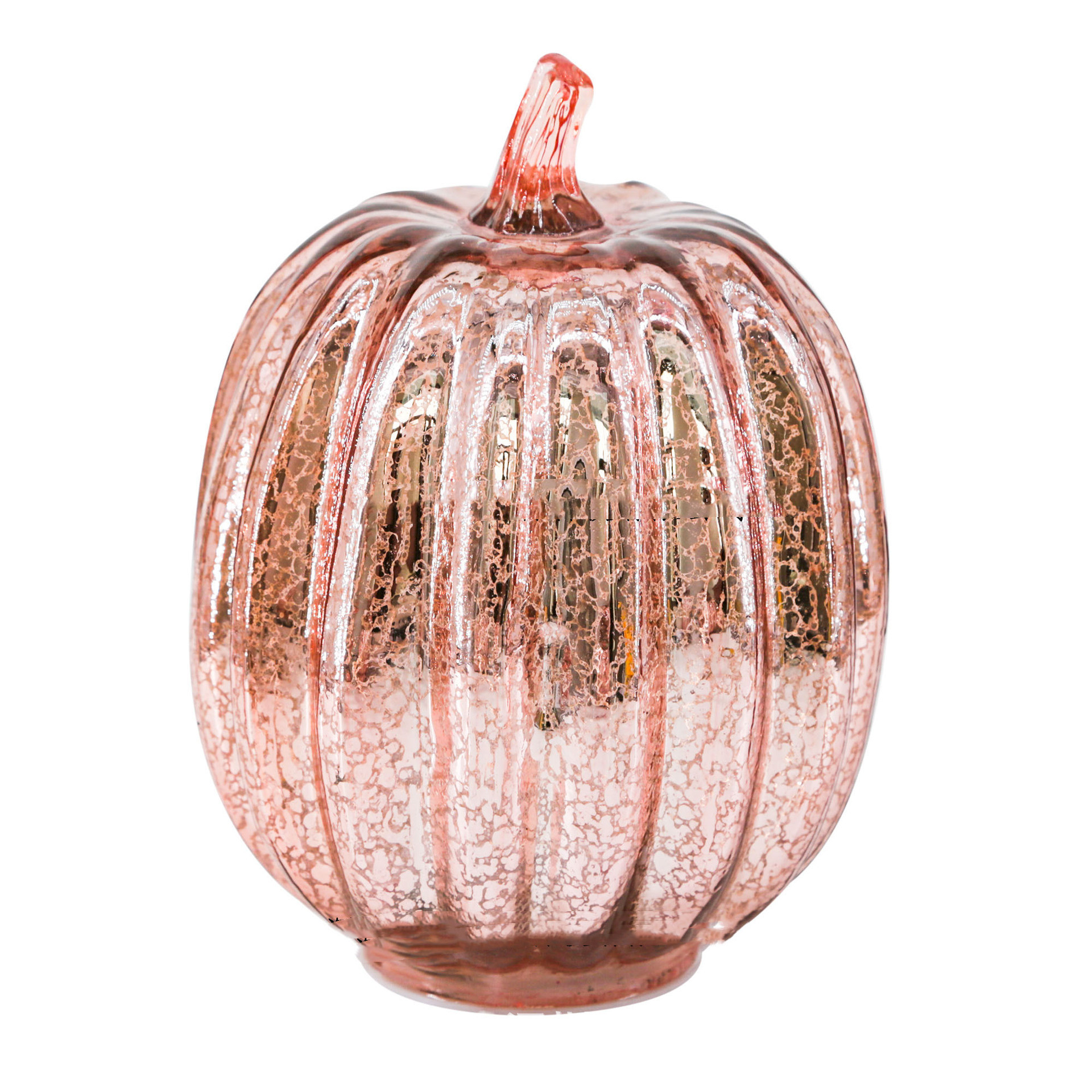 Halloween Decorative Glass Pumpkin Lantern (Rose