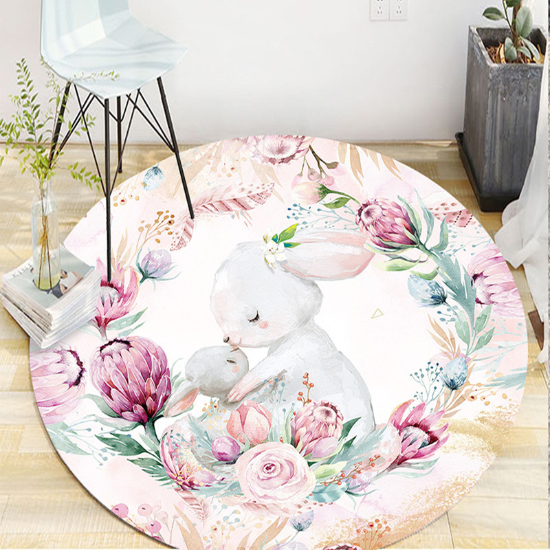 Tapis Rond Cartoon Flora
