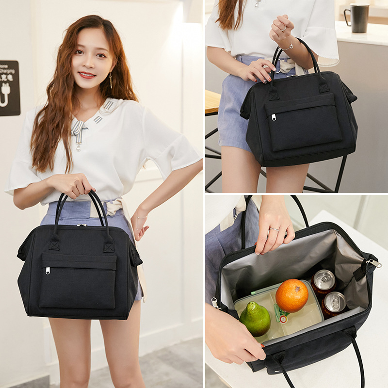 Thermal Bento Lunch Bag Zipper Oxford Cloth Large Capacity