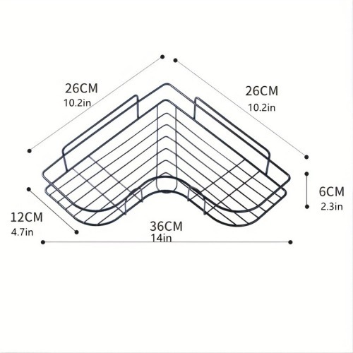 1pc Wall Mounted Bathroom Shelf, Shower Caddy Rack, No Punching Triangle Storage Rack For Bathroom Kitchen, Bathroom Accessories