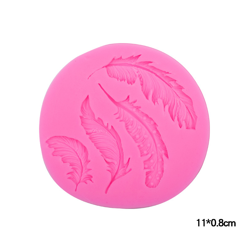 Title 1, DIY Feather Silicone Cake Mold Leaf Fondant Sil...