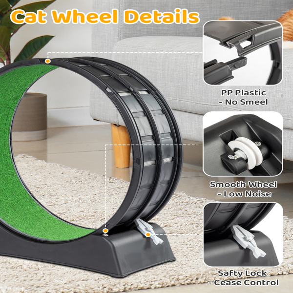 Black Plastic PP Splicing Type With Green Carpet 10kg Cat Treadmill
