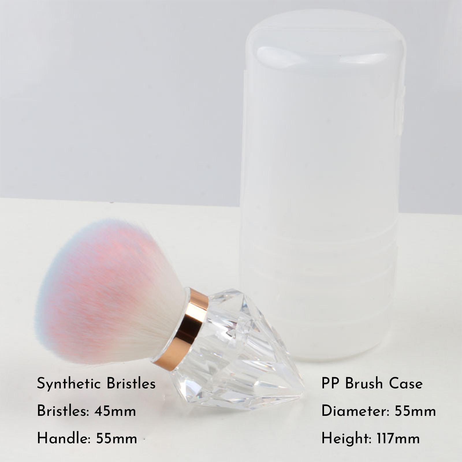 Large Portable Diamond Nail & Makeup Dust Brush For Powder, Nail Art, Cosmetics Transparent - Shop at LoveMi