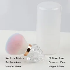 Large Portable Diamond Nail & Makeup Dust Brush For Powder, Nail Art, Cosmetics - Transparent - View 1
