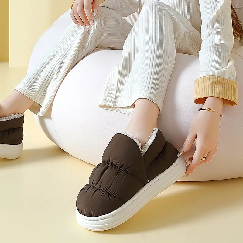 Ankle Wrap Cotton Slippers Women's Winter