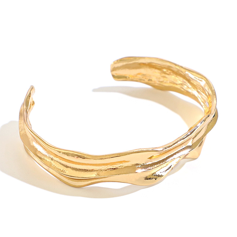 Design Irregular Pleated Texture Opening Bracelet