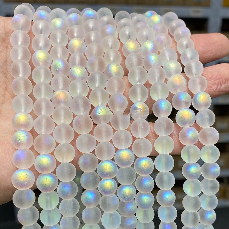 Title 4, Frosted AB Colorful Crystal Micro Glass Bead Lo...