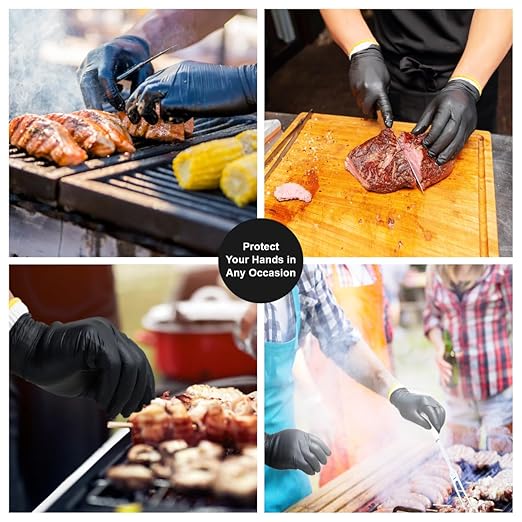 Thickened Food-grade Disposable Black PVC Waterproof Wear-resistant Household Beauty Experiment Gloves