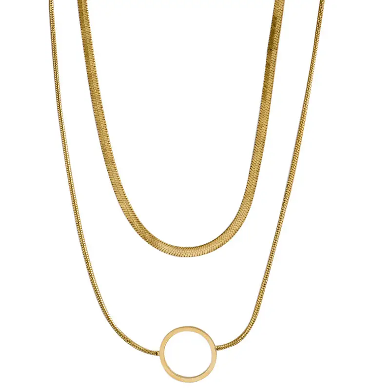 Titanium Steel Double Layer Necklace With Feminine Temperament